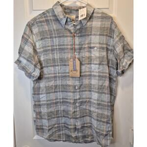 Weatherproof Vintage Washable Linen Plaid Shirt Button Down Men's Medium NWT